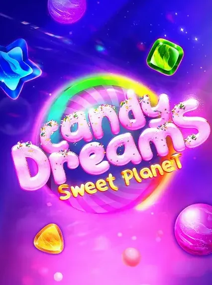 Decorative casino game artwork for Super Spin: Candy Dreams Sweet Planet
